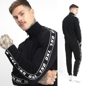 Diesel Men’s K-Ker-A Full Zip Cardigan with DSL‎ Bands Black / L Streetwear